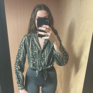 Vintage 70’s Button Down Floral Top